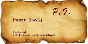 Peszt Ipoly névjegykártya